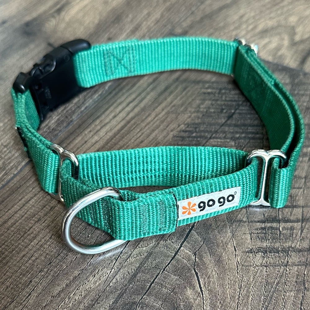 gogo Martingale Green Dog Collar & Plaid Bandana - Picture 2 of 5